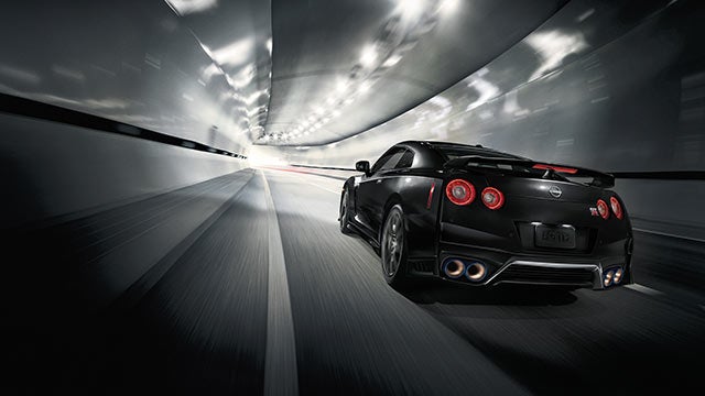 2023 Nissan GT-R seen from behind driving through a tunnel | Nissan of Cookeville in Cookeville TN